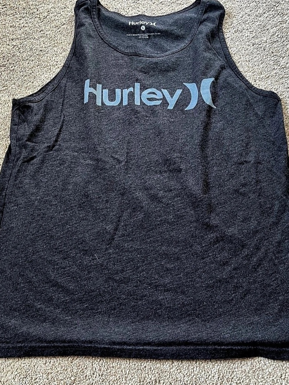 Hurley Men's Black Logo Tank Top